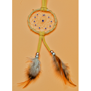 Item 40- Small 2.5" Dream catcher - Sapphire Central - Birch Wrapped
