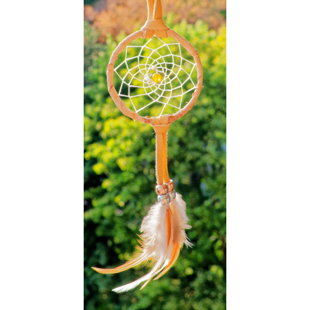 JFY - 2.5 Inch Hoop Peach Central - Birch Wrapped Dreamcatcher