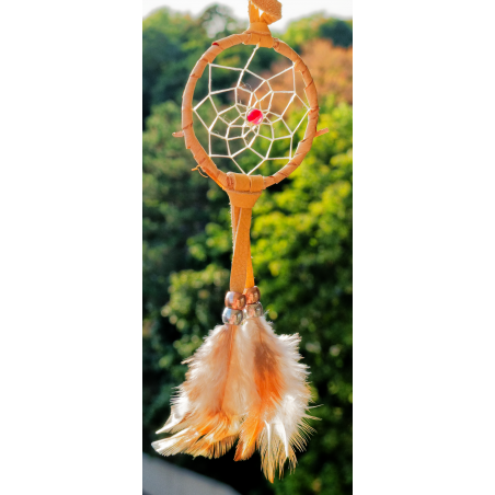 Item 42 - Small 2.5" Birch Wrapped Dream Catcher with Pink Agate