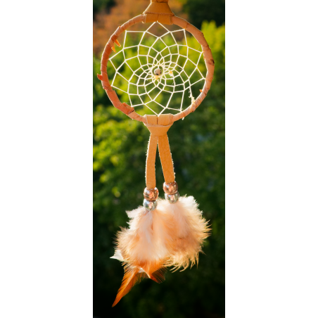 Item 43 - Small 2.5" Birch Wrapped Dream Catcher with Dalmation Jasper