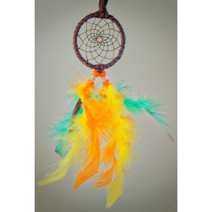 JFY - 2.5 Inch Hoop Orange Central - Cloth Wrapped Dreamcatcher