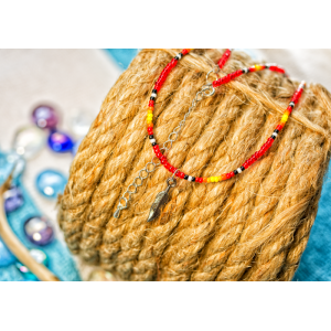 item 24:  Feather seed bead choker