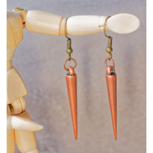 NB Steampunk Heavy Copper Cone Earrings