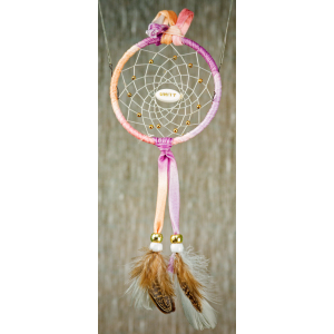 188 - Small 3" Dream Catcher - Purple tiedye, Unity central bead