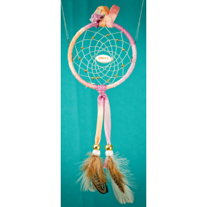 188 - Small 3" Dream Catcher - Purple tiedye, Unity central bead