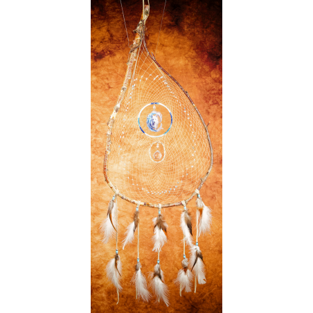 207 - Branch - Blue Wolf And Large Prism central - Aquamarine Beads