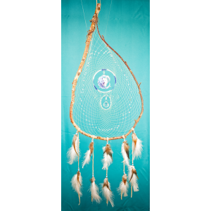 207 - Branch - Blue Wolf And Large Prism central - Aquamarine Beads