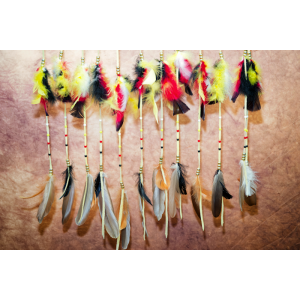 One-Of-A-Kind Dream Catcher Extra Large, approx 5 foot long, Medicine wheel, wolf center