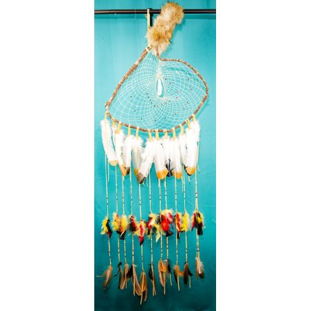 One-Of-A-Kind Dream Catcher Extra Large, approx 5 foot long, Medicine wheel, wolf center