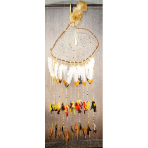 One-Of-A-Kind Dream Catcher Extra Large, approx 5 foot long, Medicine wheel, wolf center