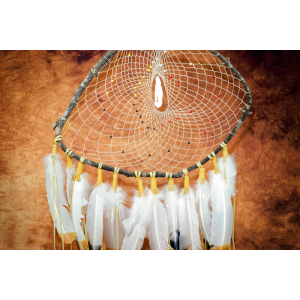 One-Of-A-Kind Dream Catcher Extra Large, approx 5 foot long, Medicine wheel, wolf center