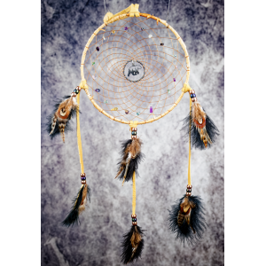 162 - 7" ring Birch Wrapped walking bear forest centre and fluorite in webbing