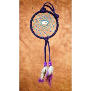 Item 210: Small Dream Catcher 3-inch ring wrapped in  Purple Suede Leather- SHINE