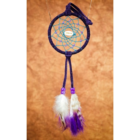 Item 211: Small 3" Dream Catcher- Purple Suede - Dream