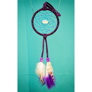 Item 211: Small 3" Dream Catcher- Purple Suede - Dream