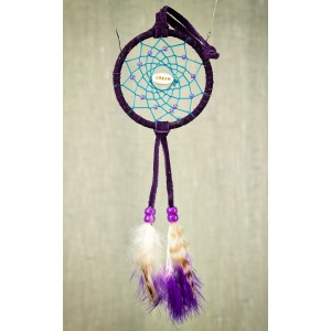 Item 211: Small 3" Dream Catcher- Purple Suede - Dream