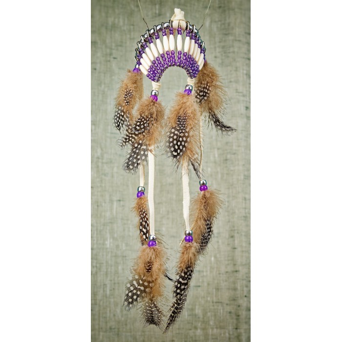 Item 227: Headdress Purple and Silver - Car or Truck decor - Size Large