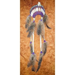 Item 227: Headdress Purple and Silver - Car or Truck decor - Size Large