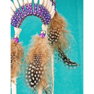 Item 227: Headdress Purple and Silver - Car or Truck decor - Size Large