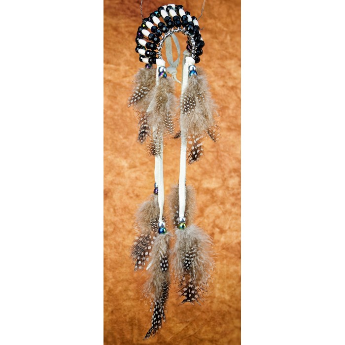 Item 228: Headdress - Black and silver - Car or Truck Charm - Size Large