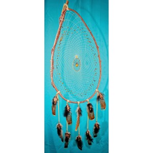 Item 230: Large One of a kind Branch Dream Catcher with Tiger's eye in webbing and Tiger's eye Spider Centre