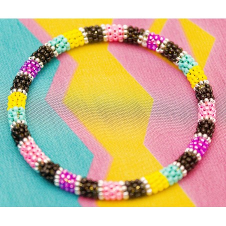 Item 217: Bangle - Purple, Black, Pink, Turquoise, Yellow, Silver
