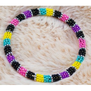 Item 217: Bangle - Purple, Black, Pink, Turquoise, Yellow, Silver