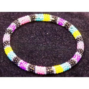 Item 217: Bangle - Purple, Black, Pink, Turquoise, Yellow, Silver