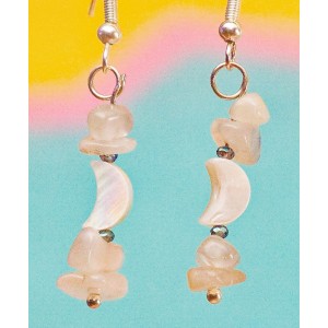 Item 233: Shell Moon and Moonstone earrings