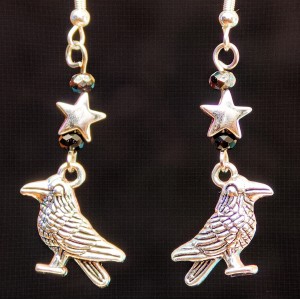 Item 235: Earrings, Raven and Hematite Star
